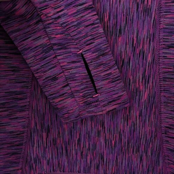 Athleta Mendoza Purple & Pink Space Dye Quarter Zip Running Pullover Jacket XXL - Picture 12 of 15